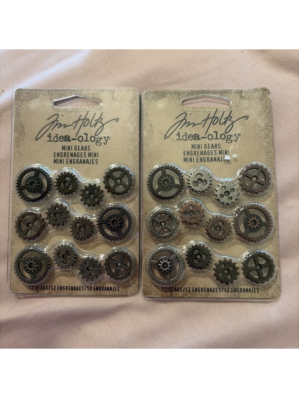 TIM HOLTZ Idea-ology metal MINI GEARS 12x metal cogs engrenages BULK OF 2  24X